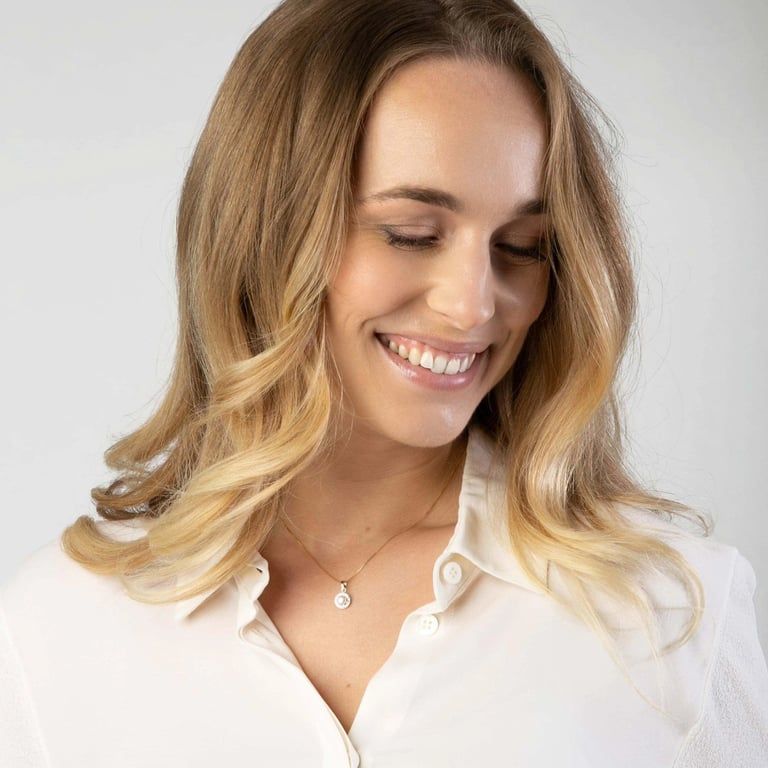 Halsband 9k guld - 46 cm, Pärla och Cubic Zirconia 2