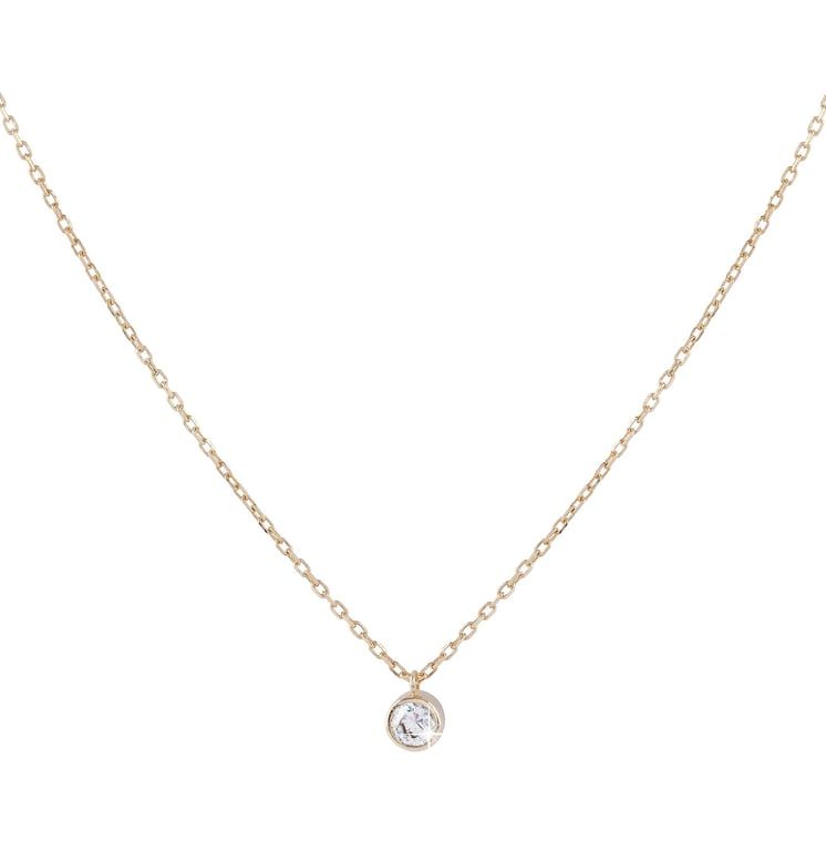 Halsband 18 k guld, rund berlock - 45 cm 2