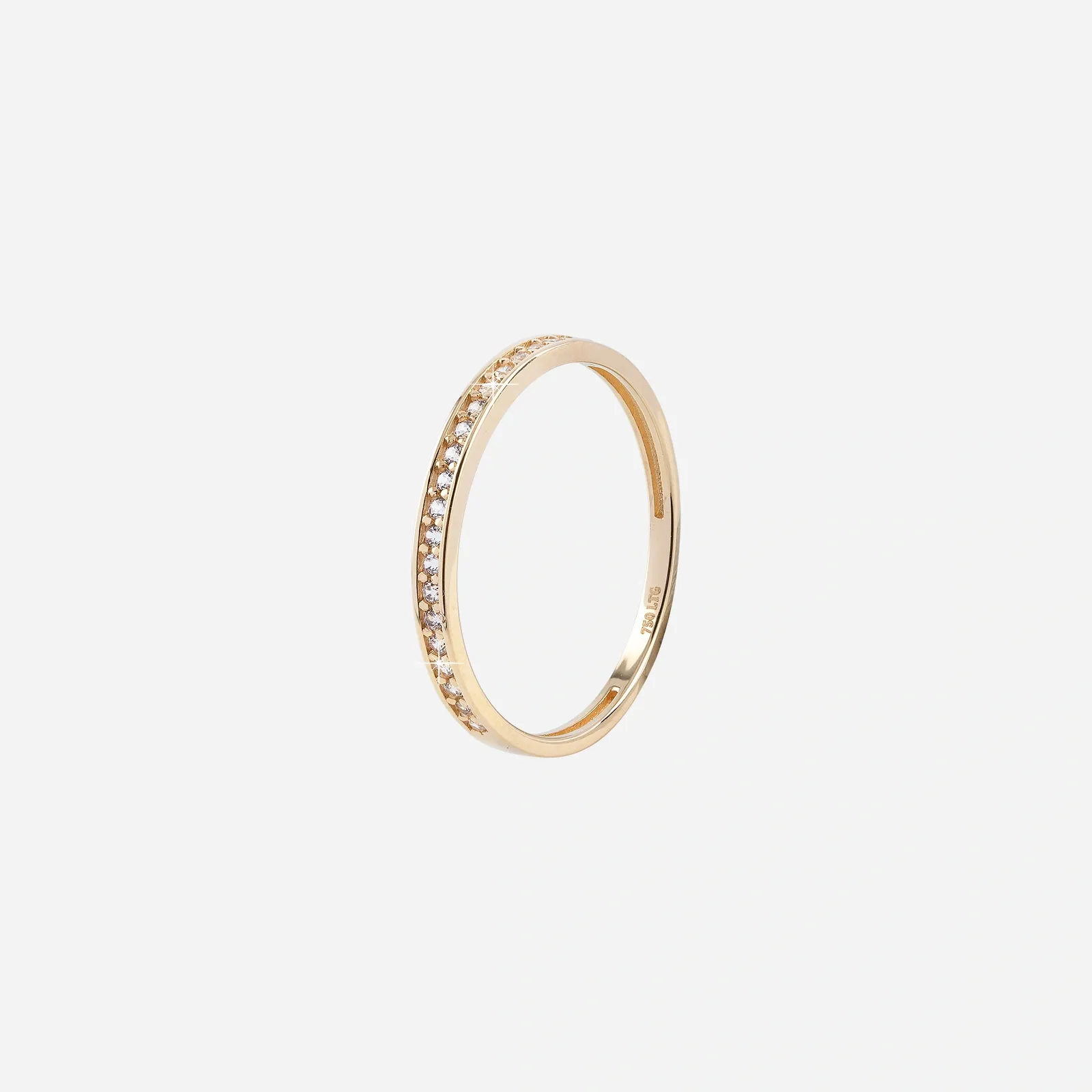 18k guldring - smal med stenar, 17,8