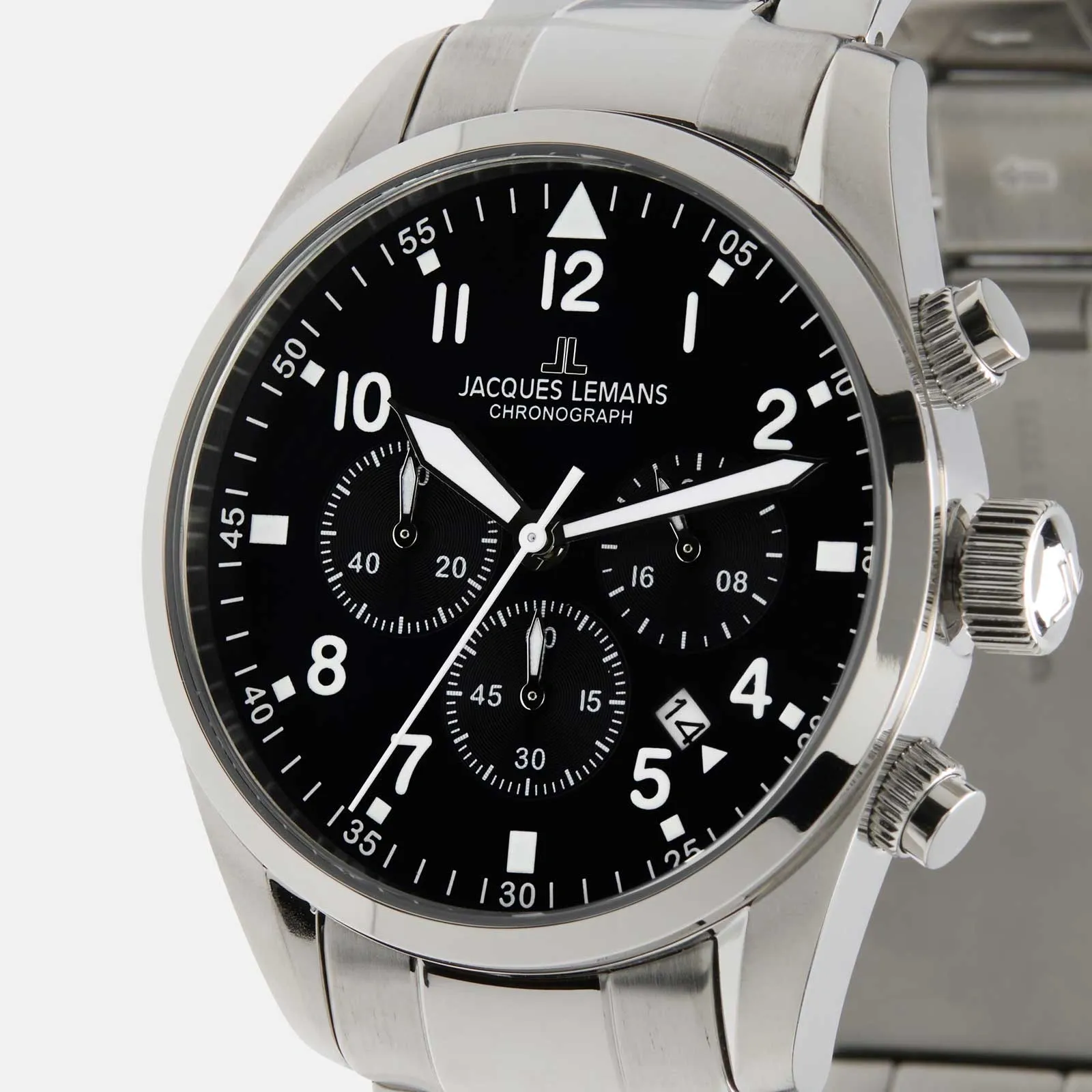 Jacques Lemans Sport - set herrklocka stål/svart, 42mm 5