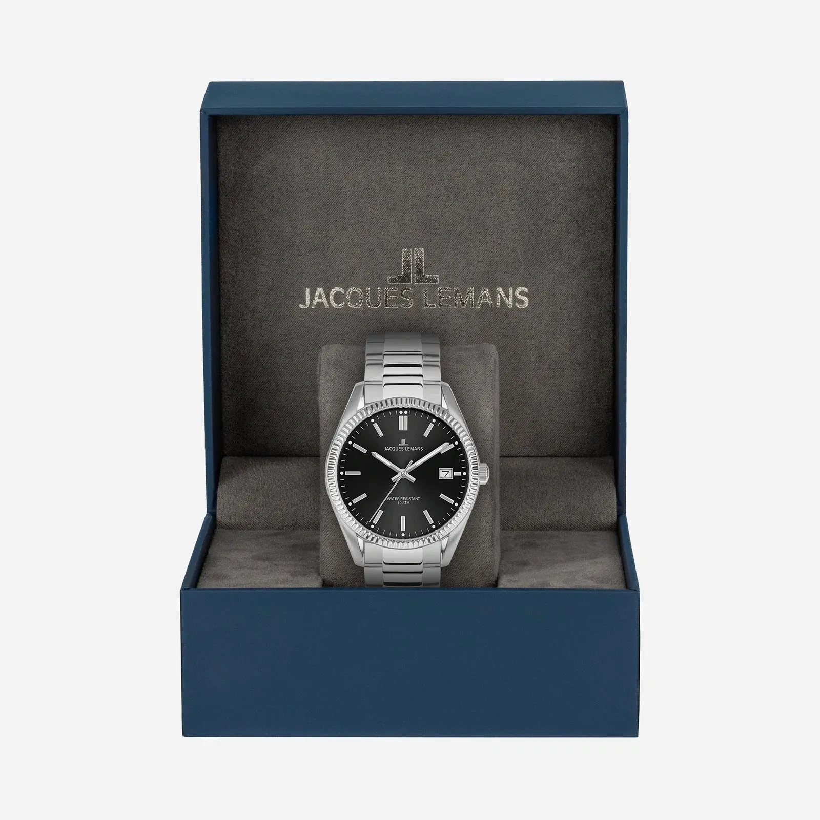 Jacques Lemans Derby - herrklocka, svart/stål, 40 mm 2