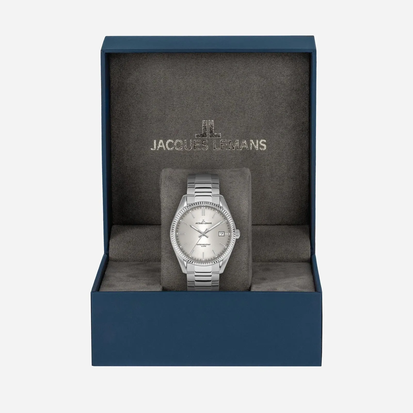 Jacques Lemans Derby - damklocka, vit/stål, 34 mm 2