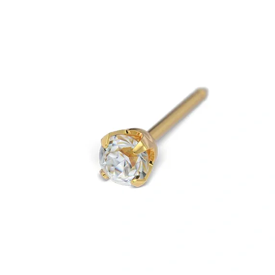STUDEX - 1st örhänge 18k guld, Kubisk Zirkonia 3mm