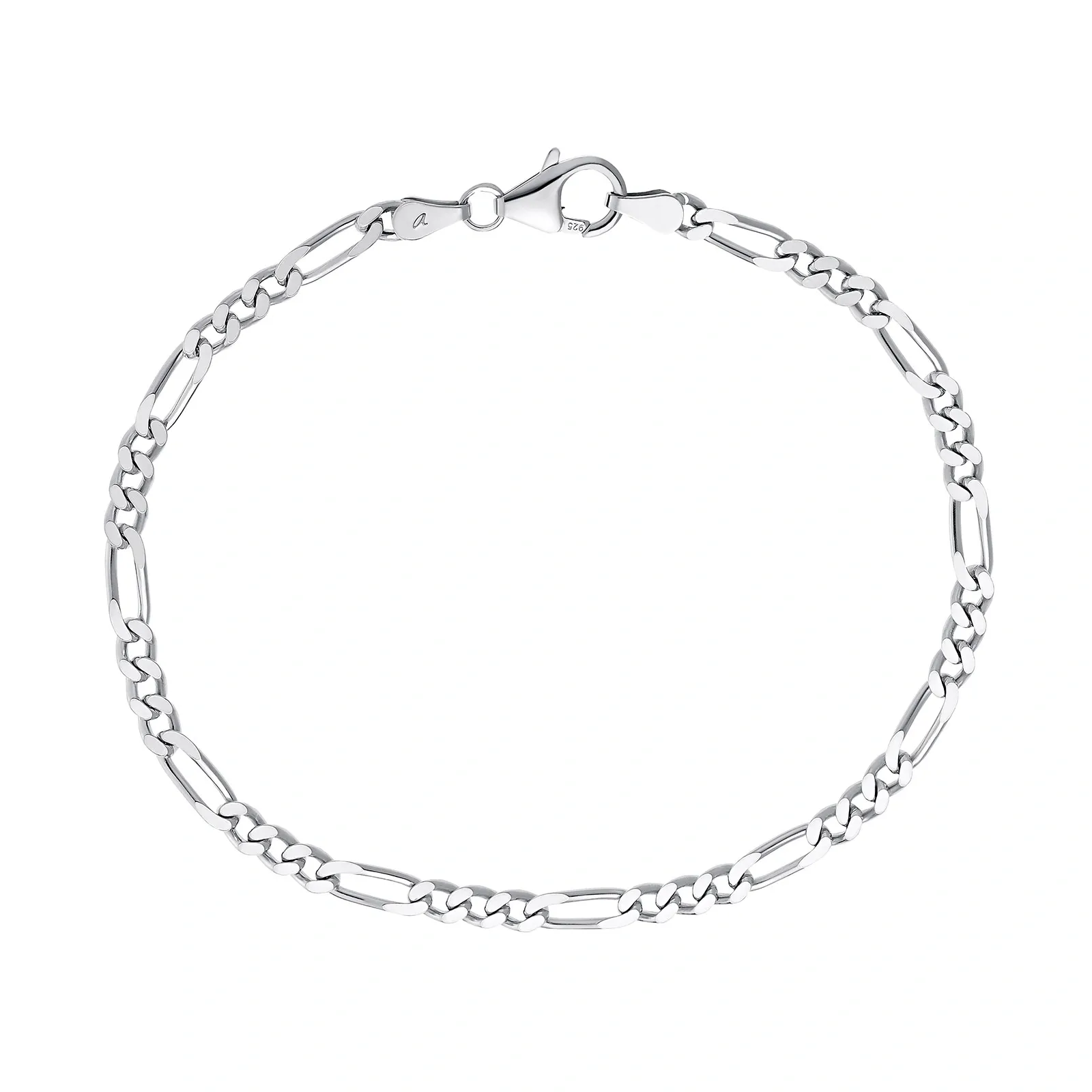 Armband 925 Sterling Silver - figarolänk 19 cm