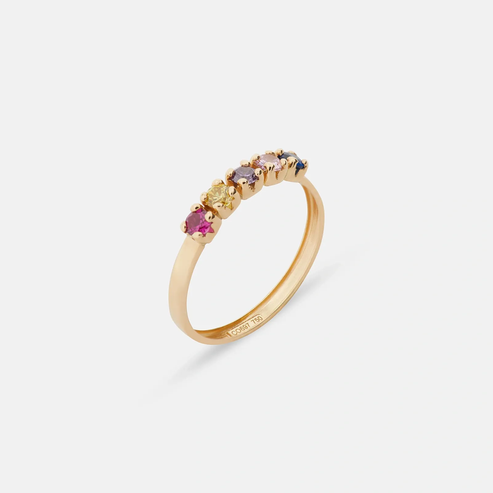 18k guldring - multifärgade Cubic Zirkonia, 16