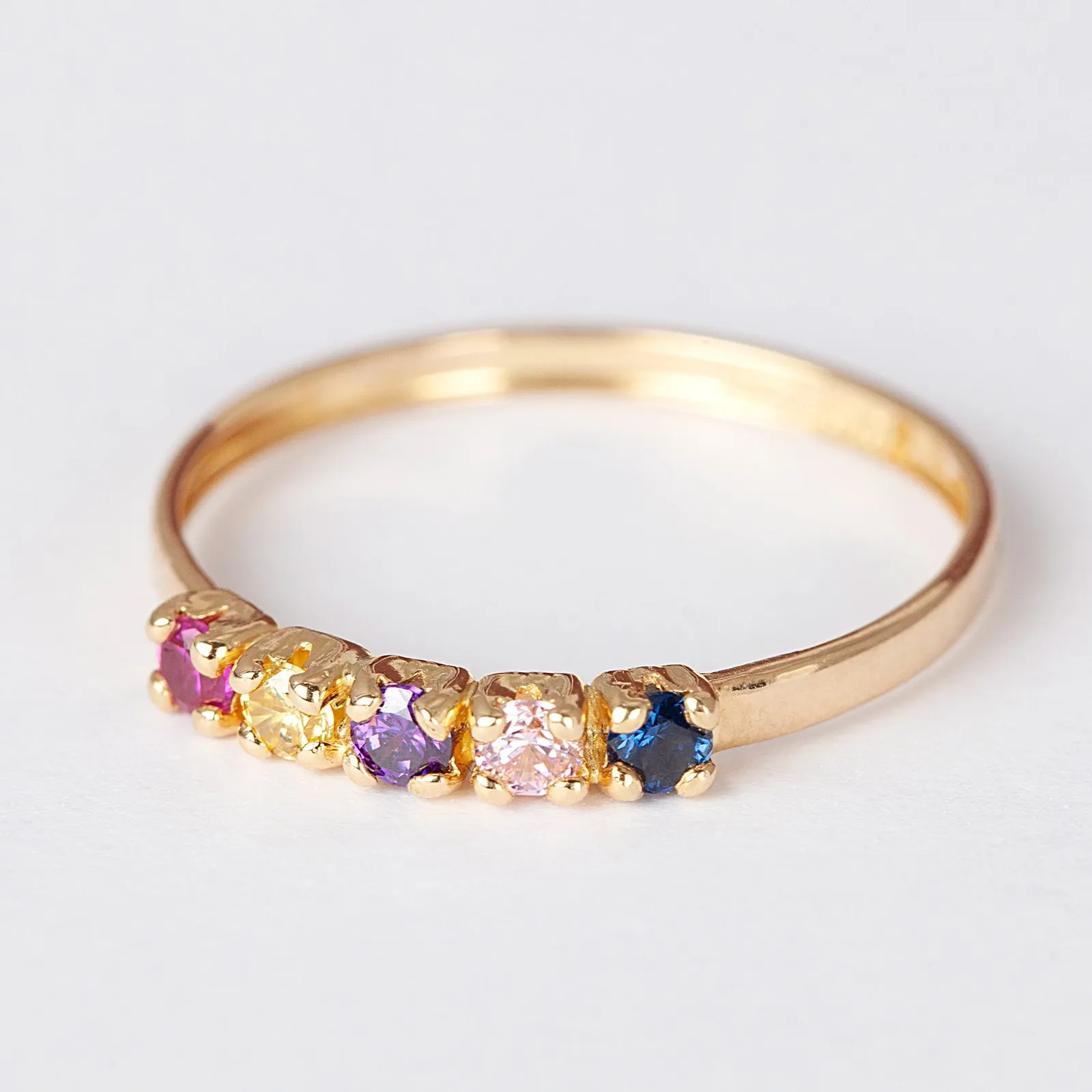 18k guldring - multifärgade Cubic Zirkonia, 16 7