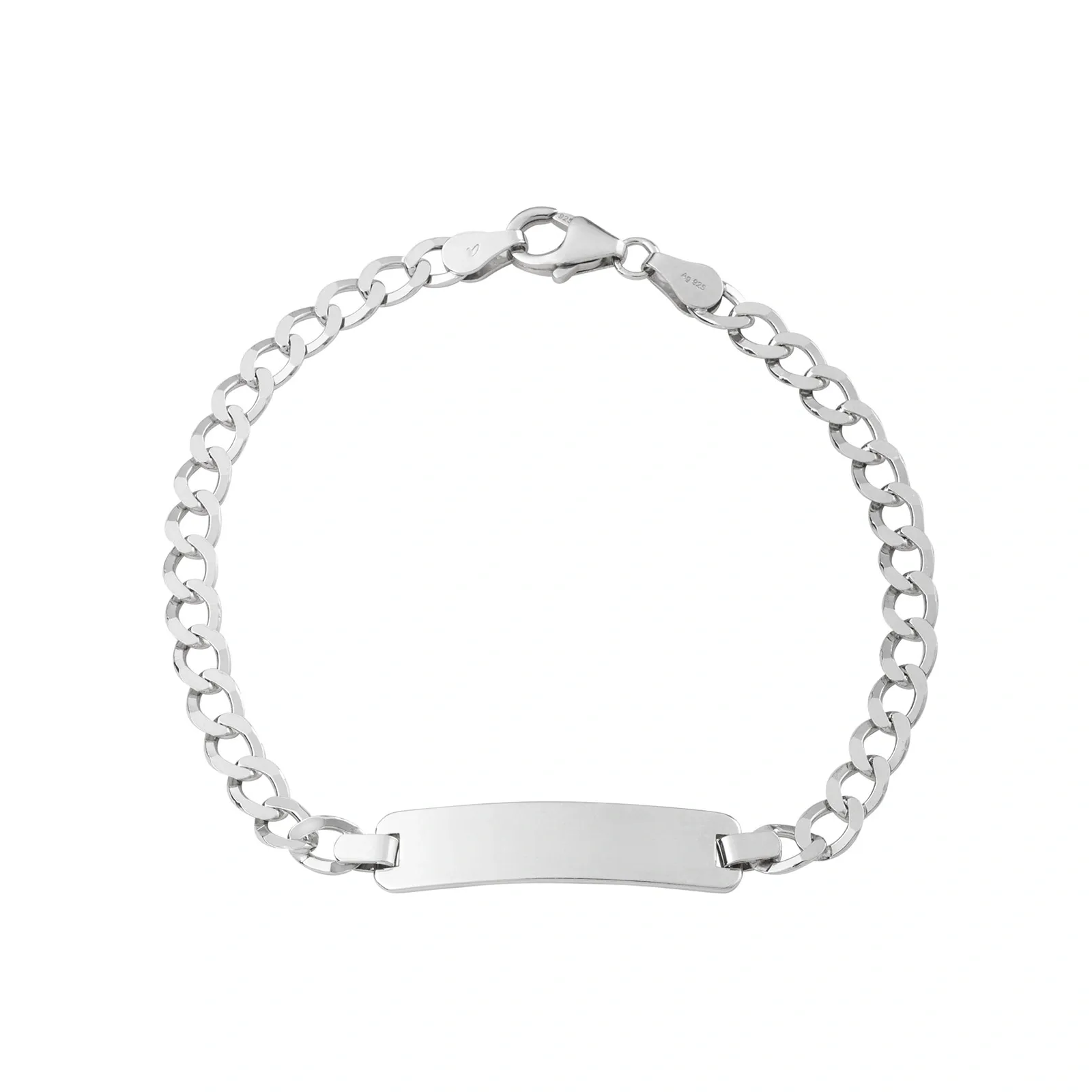 Armband 925 Sterling Silver - kedja & ID-bricka 19 cm