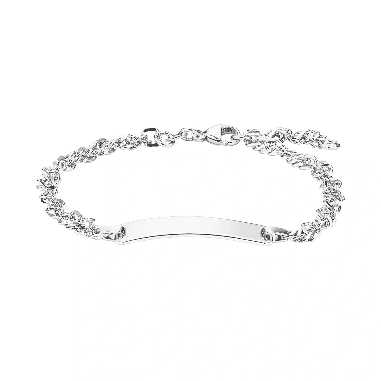 Armband 925 Sterling Silver - Singaporelänk & ID-bricka