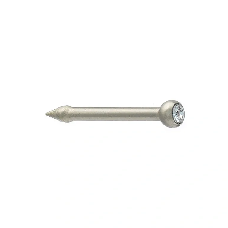 STUDEX - 1st näspiercing, titan, champagnefärgad kristall 2mm