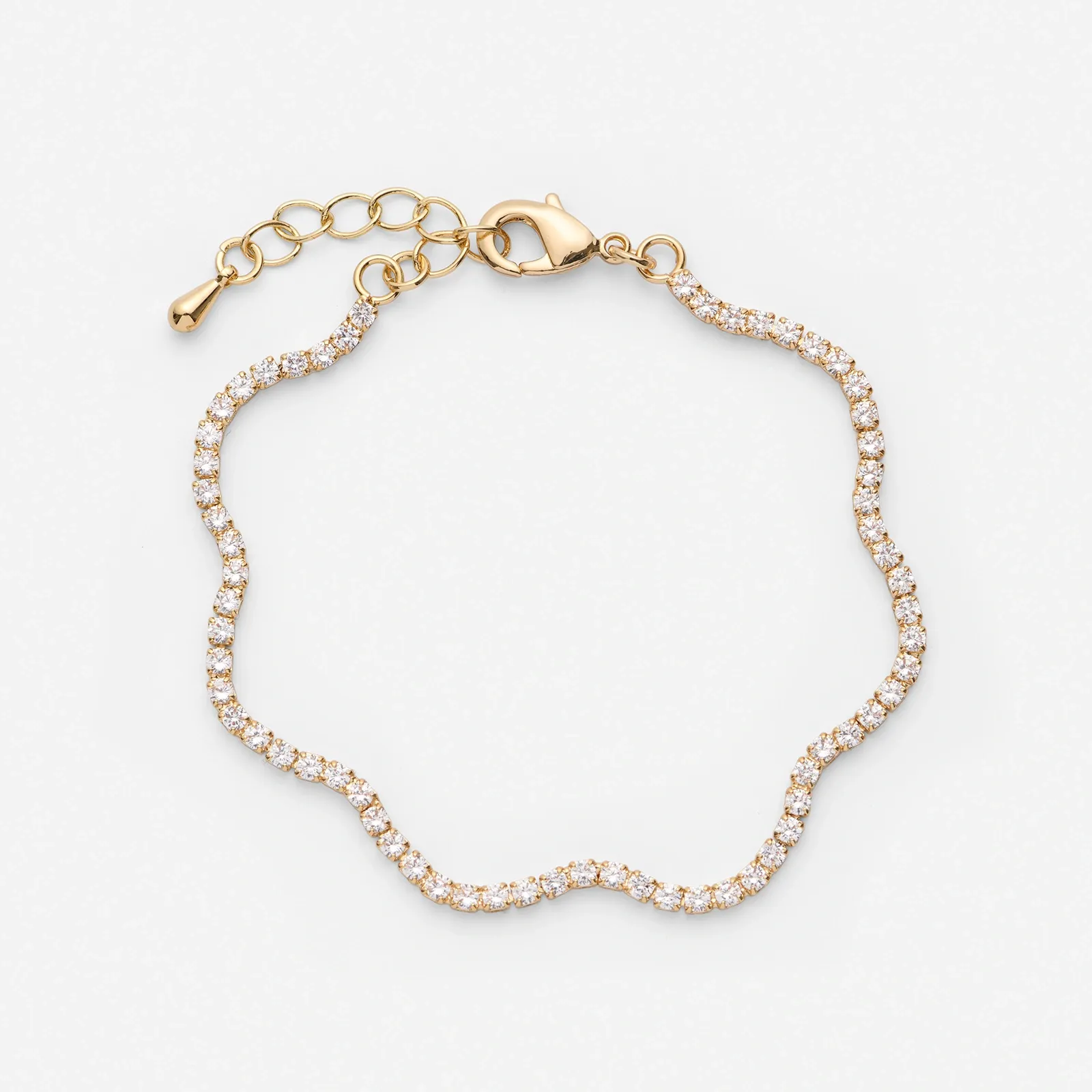 18k guldpläterat armband - vågigt