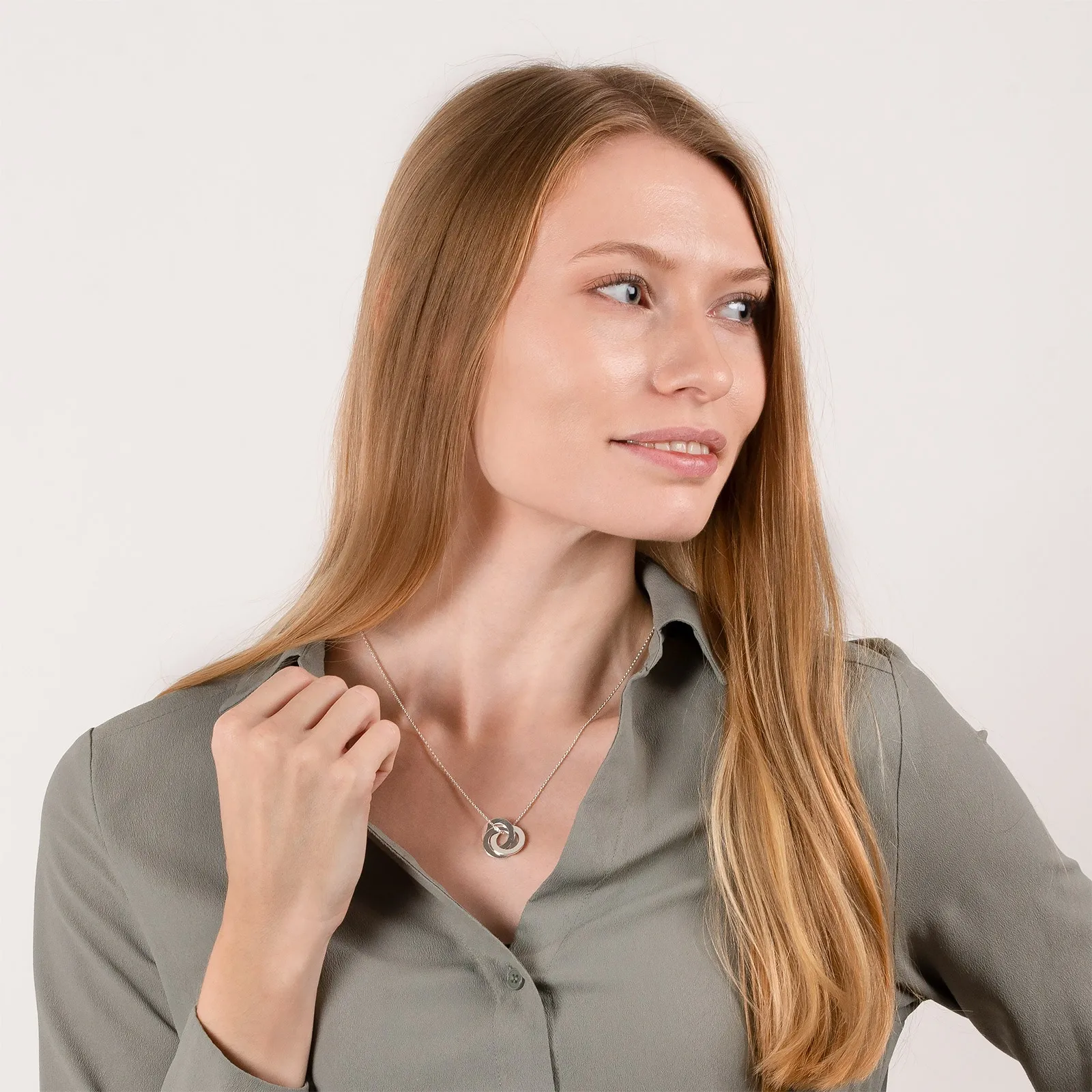 Gravyrhalsband 925 Sterling silver - 3 cirklar 2