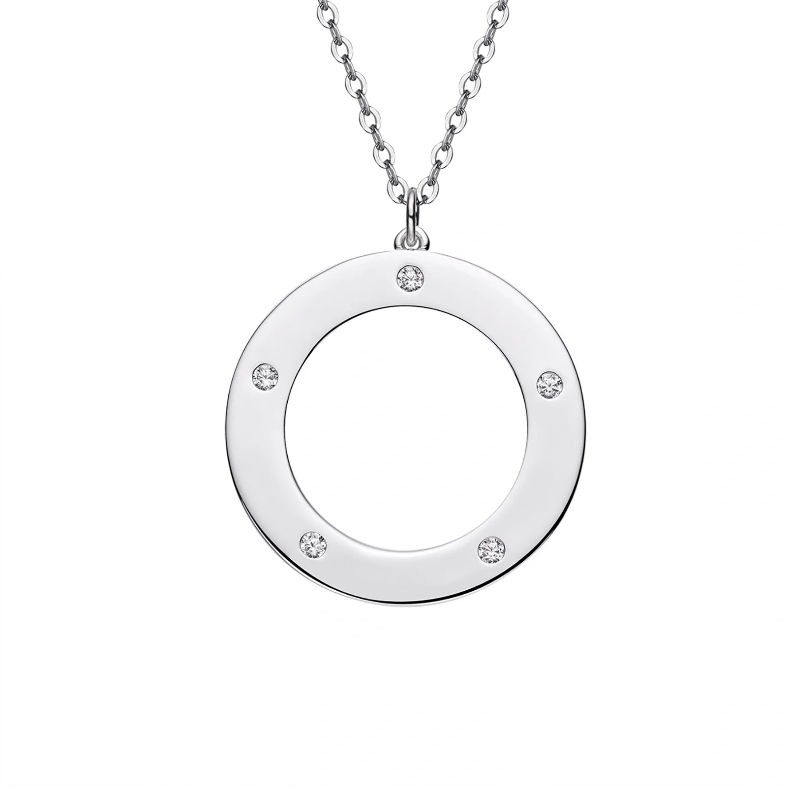 Gravyrhalsband 925 Sterling silver - Cirkel